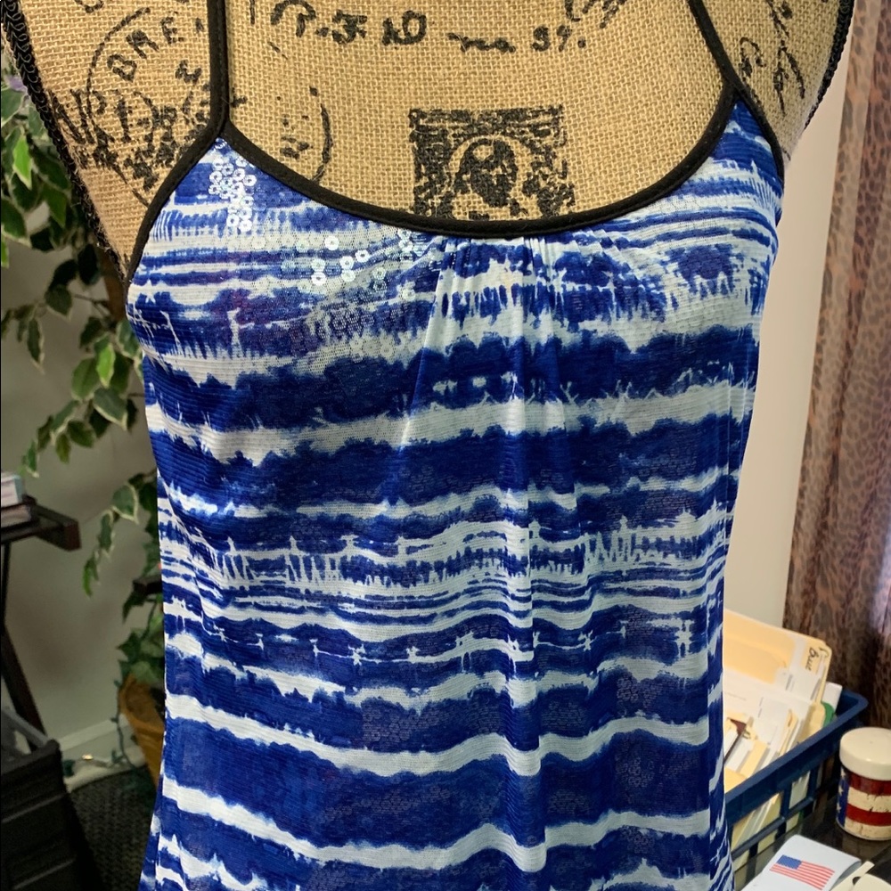 Royal Blue Sequined Tank Shirt